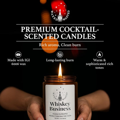 Whiskey Business Candle - Bold Oak, Caramel & Smoky Vanilla (7oz Soy Blend)
